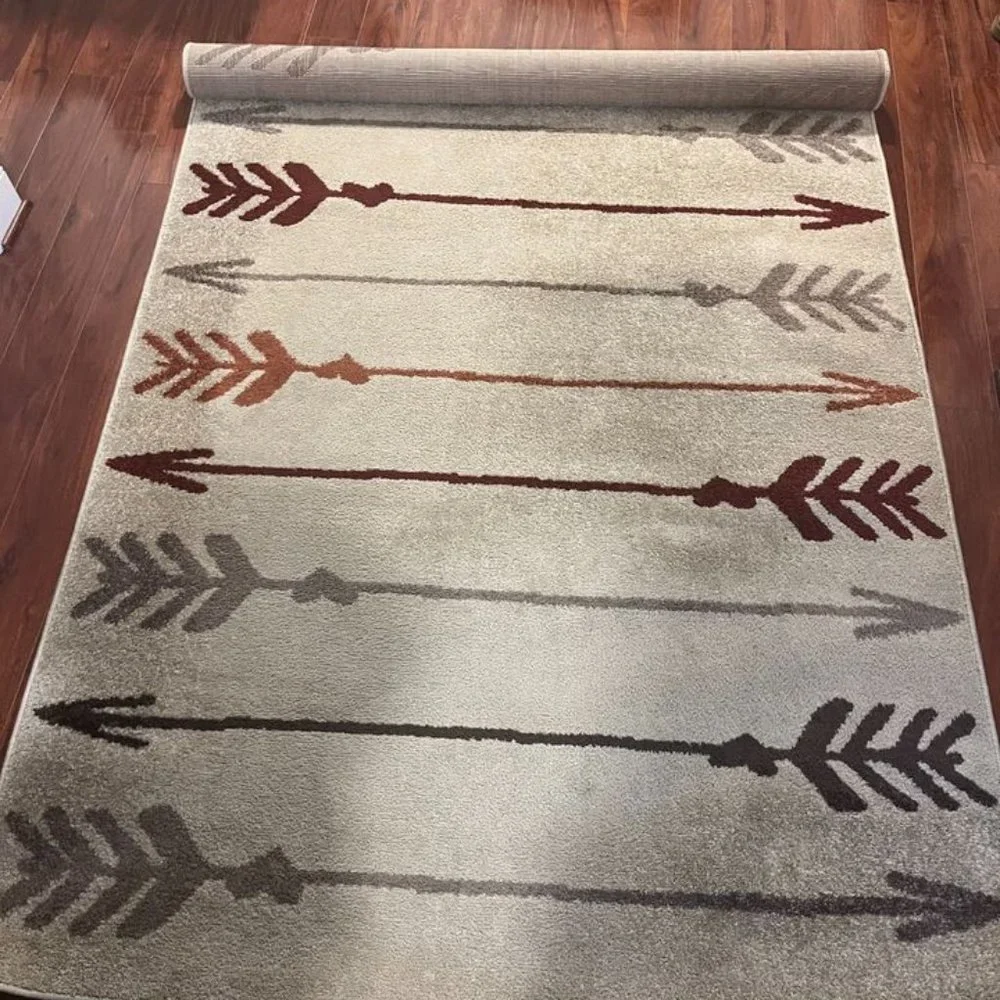 Area Rug with Arrows- Ivory - Picture 2 of 3